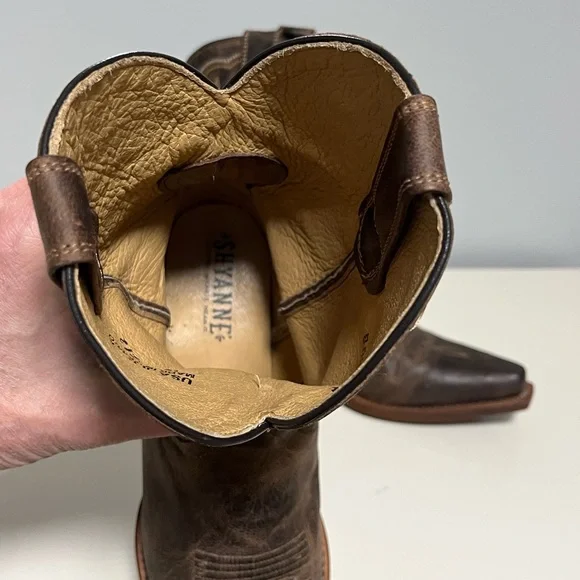 Shyanne Womens Sz 8.5M Western Cowgirl Cowboy Boots Snip Toe Brown Leather - Picture 9 of 16